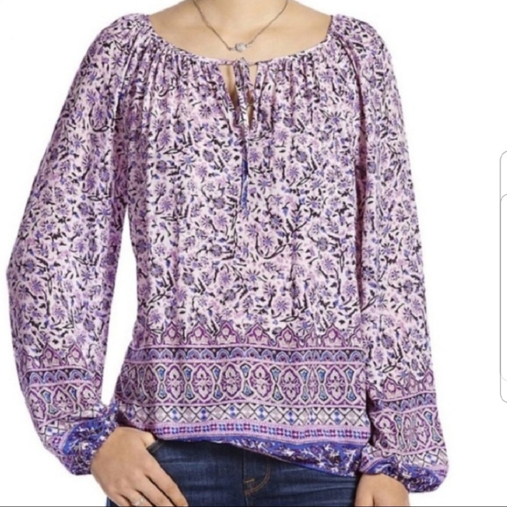 Lucky Brand Lavender Patterned Blouse - Size Small